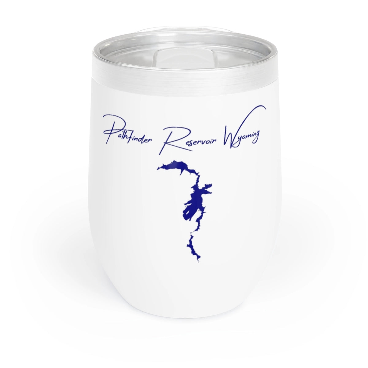 Wyoming Pathfinder Reservoir Wine Tumbler front position view from front white.webp