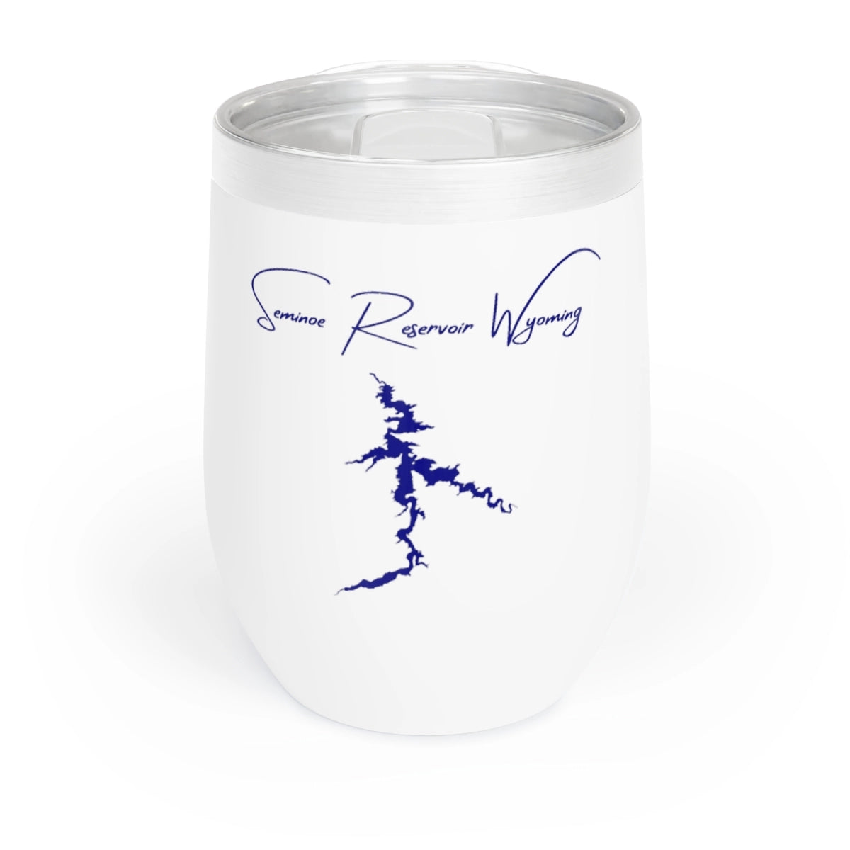 Wyoming Seminoe Reservoir Wine Tumbler front position view from front white.webp