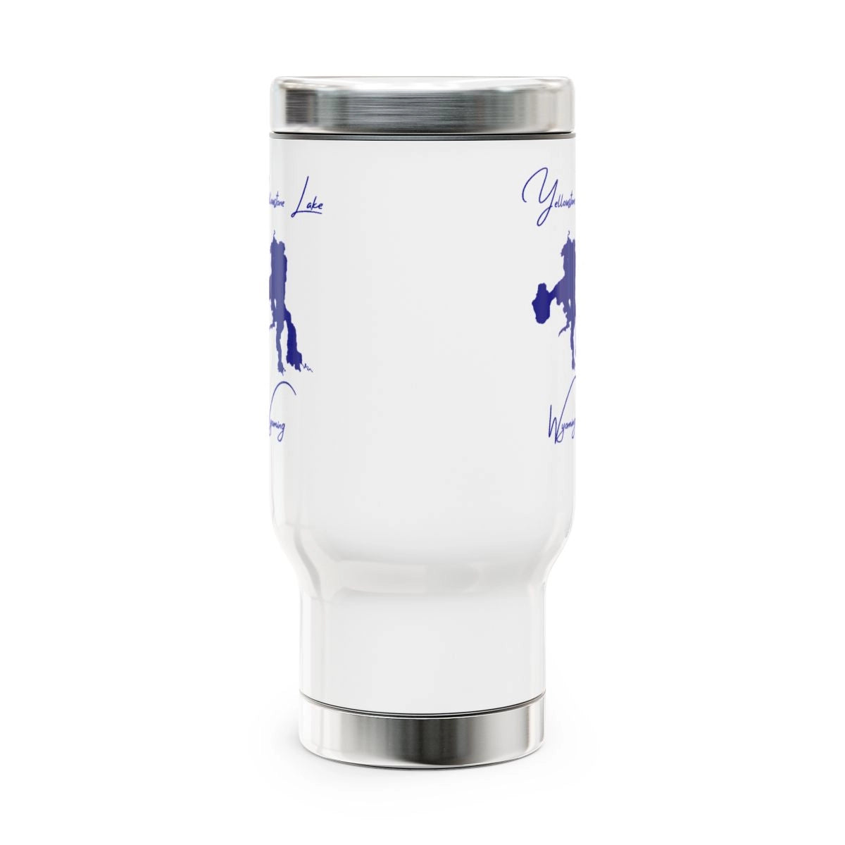 Wyoming Yellowstone Lake Travel Mug other position view from front 14oz.webp