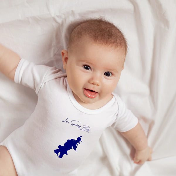 lifestyle image of Lake Spaulding California Onesie