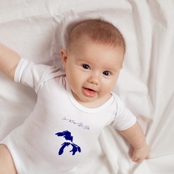 lifestyle image of Lake Michigan-Huron Illinois Onesie