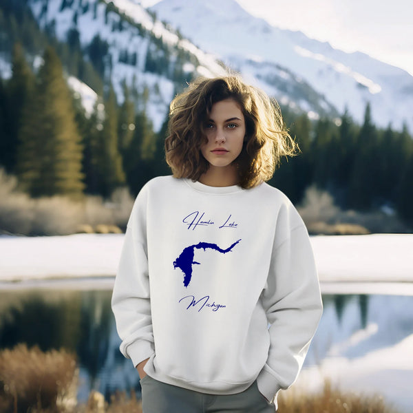 lifestyle image of Hamlin Lake Michigan Sweatshirt