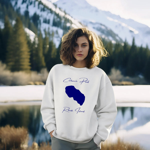 lifestyle image of Carbuncle Pond Rhode Island Sweatshirt
