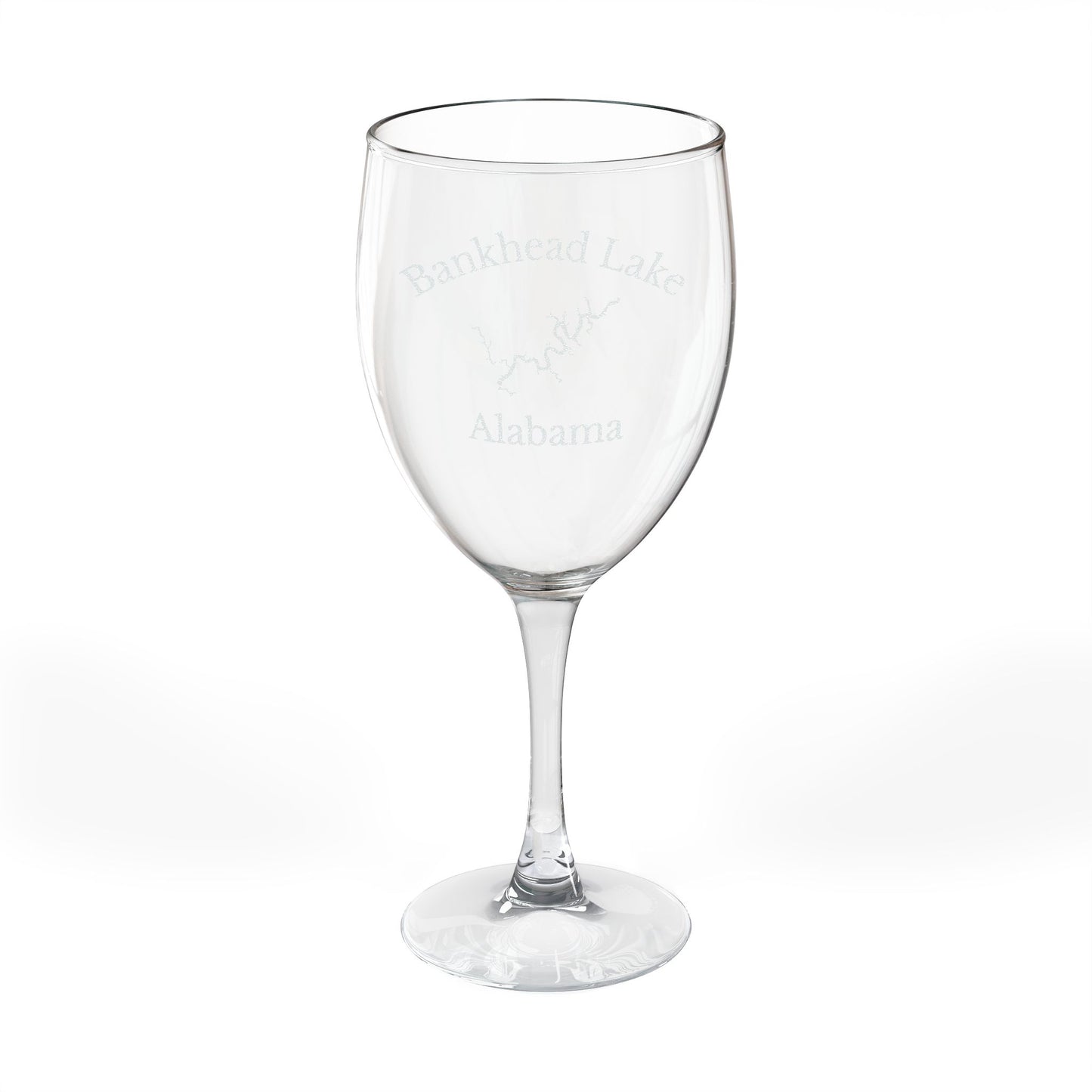Engraved Wine Glass Bankhead Lake Alabama