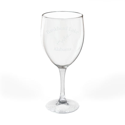 Engraved Wine Glass Bankhead Lake Alabama