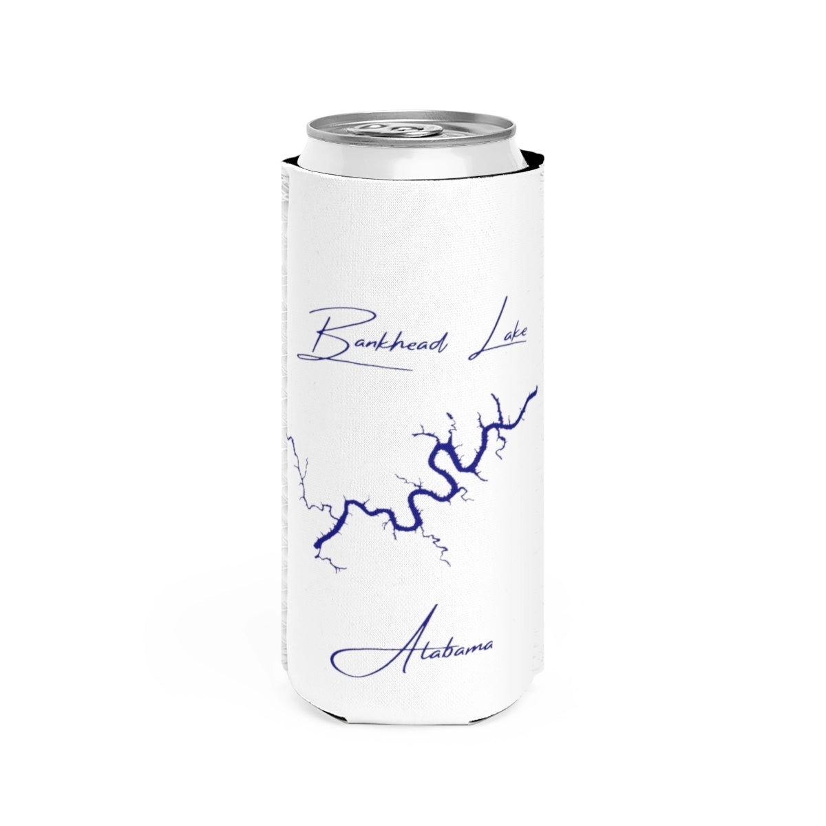 Alabama  Bankhead  Lake  Slim  Can  Koozie  front  position  view  from  front  white.webp