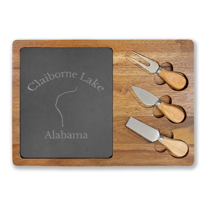 Alabama  Claiborne  Lake  Engraved  Charcuterie  Board  other  position  view  from  front  13  3  4  x  9  3  4.webp