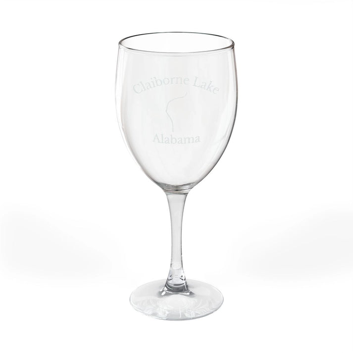 Alabama  Claiborne  Lake  Engraved  Wine  Glass  other  position  view  from  front  10.5oz.webp
