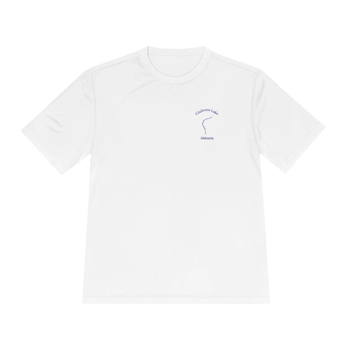 Alabama  Claiborne  Lake  Moisture  Wicking  Tee  front  position  view  from  front  white.webp