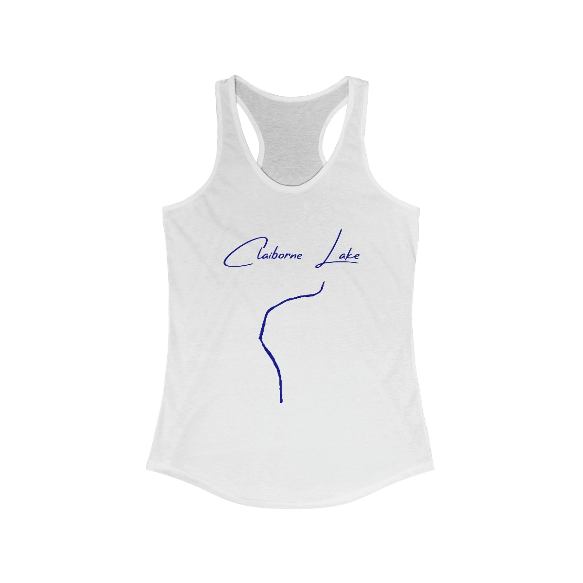 Alabama  Claiborne  Lake  Racerback-Tank  front  position  view  from  front  solid  white.webp