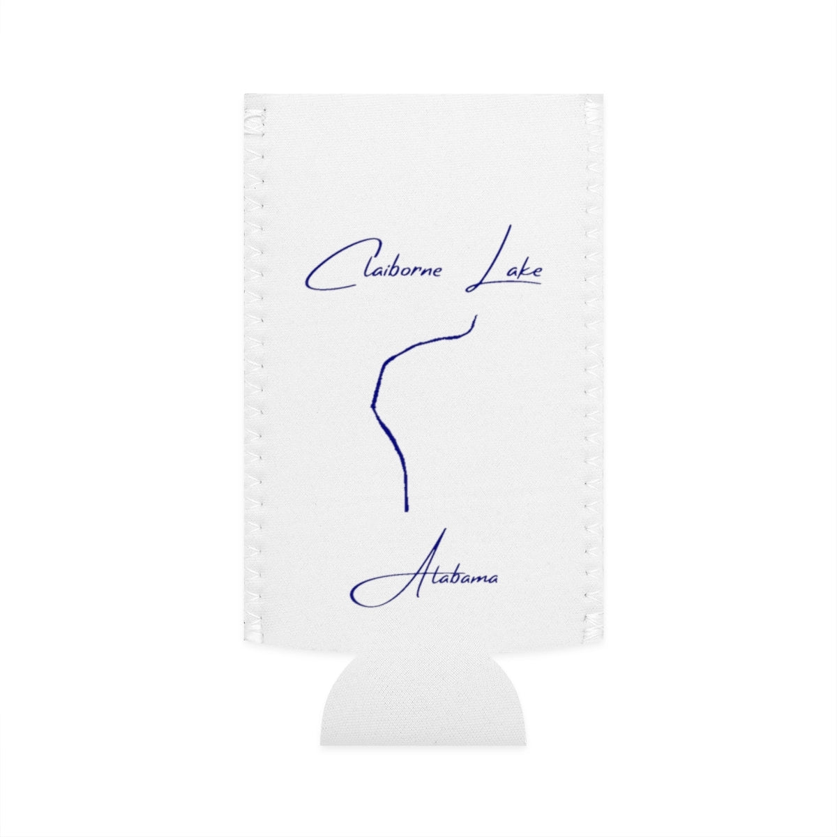Alabama  Claiborne  Lake  Slim  Can  Koozie  front  position  view  from  flat-front  white.webp
