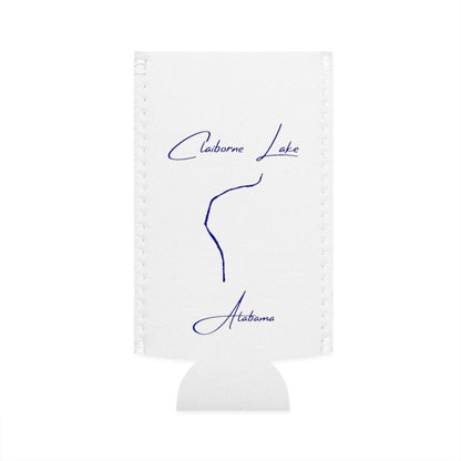 Alabama  Claiborne  Lake  Slim  Can  Koozie  front  position  view  from  flat-front  white.webp