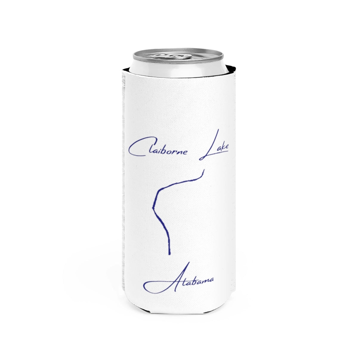 Alabama  Claiborne  Lake  Slim  Can  Koozie  front  position  view  from  front  white.webp