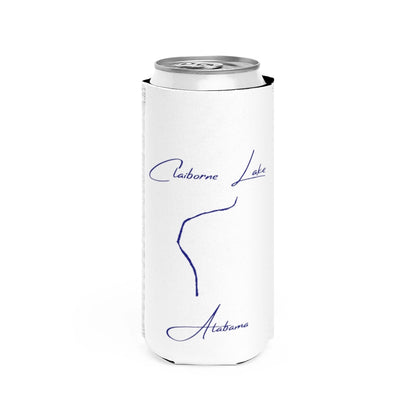 Alabama  Claiborne  Lake  Slim  Can  Koozie  front  position  view  from  front  white.webp