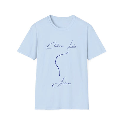 Alabama  Claiborne  Lake  T-shirt  front  position  view  from  front  light  blue.webp