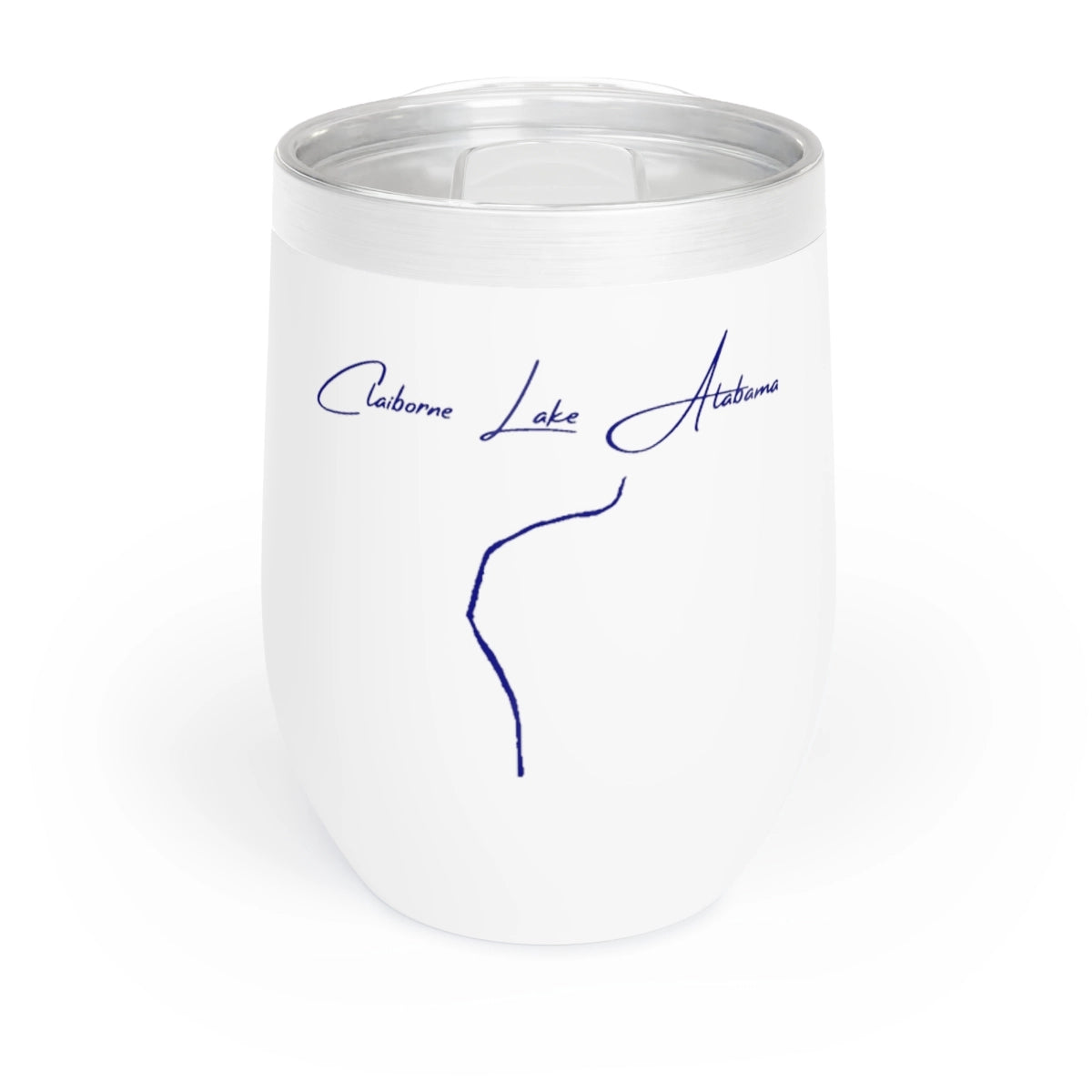 Alabama  Claiborne  Lake  Wine  Tumbler  front  position  view  from  front  white.webp