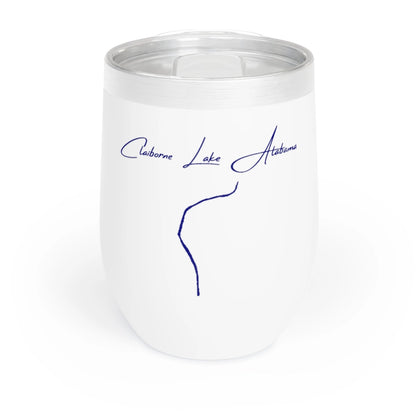 Alabama  Claiborne  Lake  Wine  Tumbler  front  position  view  from  front  white.webp