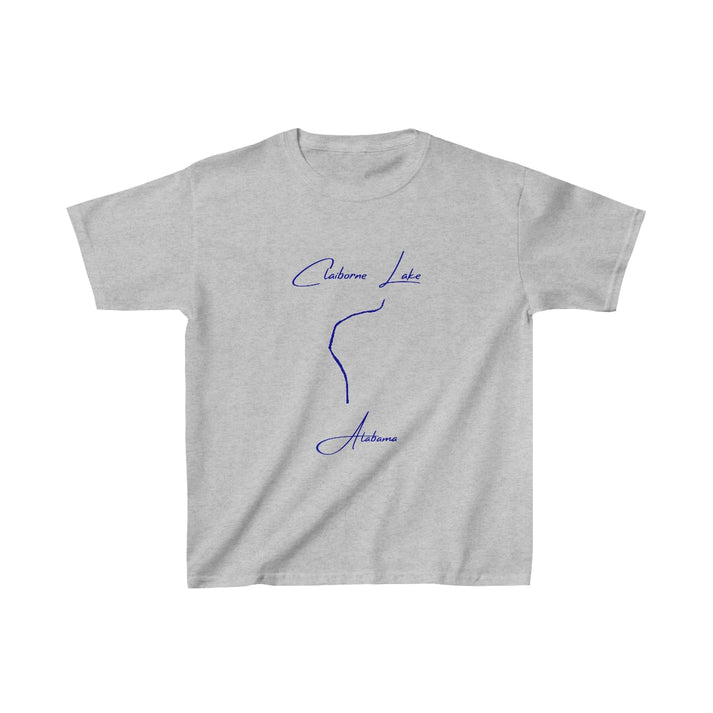 Alabama  Claiborne  Lake  Youth  T-shirt  front  position  view  from  front  sport  grey.webp