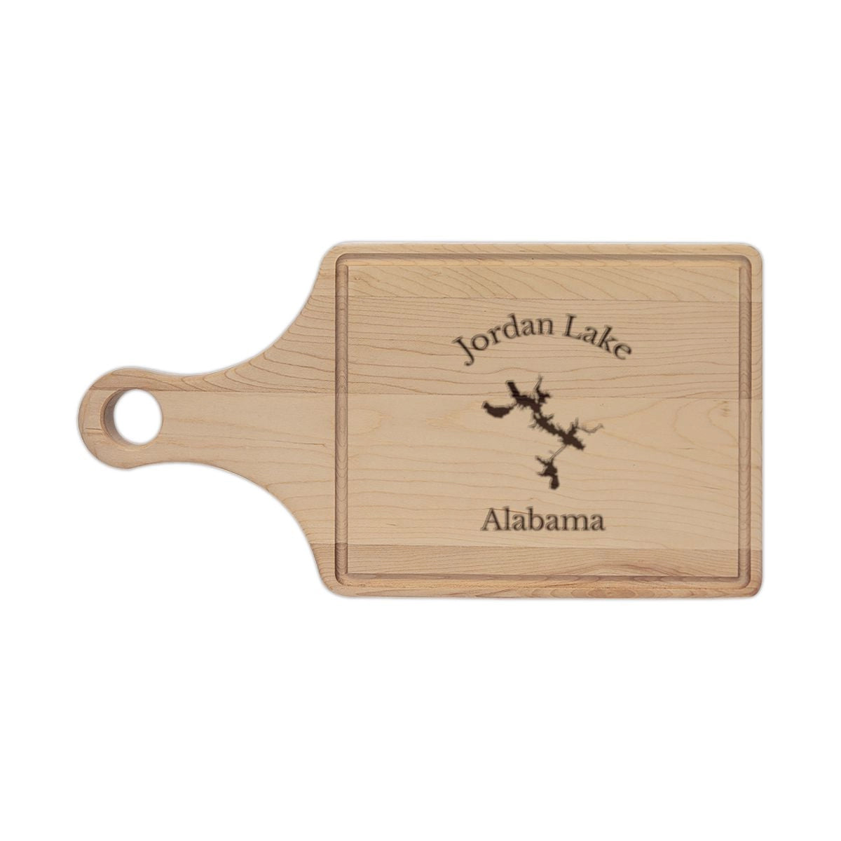 Alabama  Jordan  Lake  Engraved  Cutting  Board  front  position  view  from  front  maple.webp