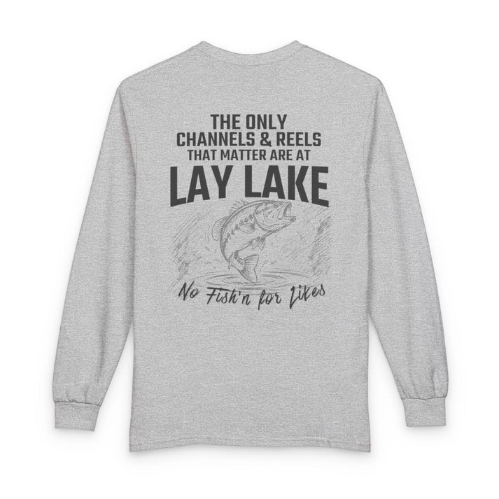 Alabama  Lay  Lake  Long  Sleeve  Fishing  T-shirt  back  position  view  from  back  sport  grey.webp