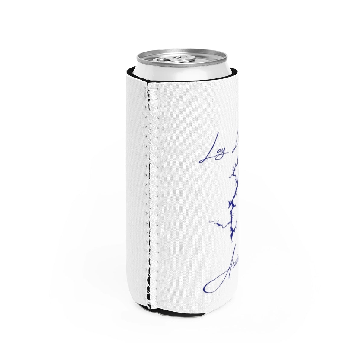 Alabama  Lay  Lake  Slim  Can  Koozie  all  position  view  from  right  white.webp
