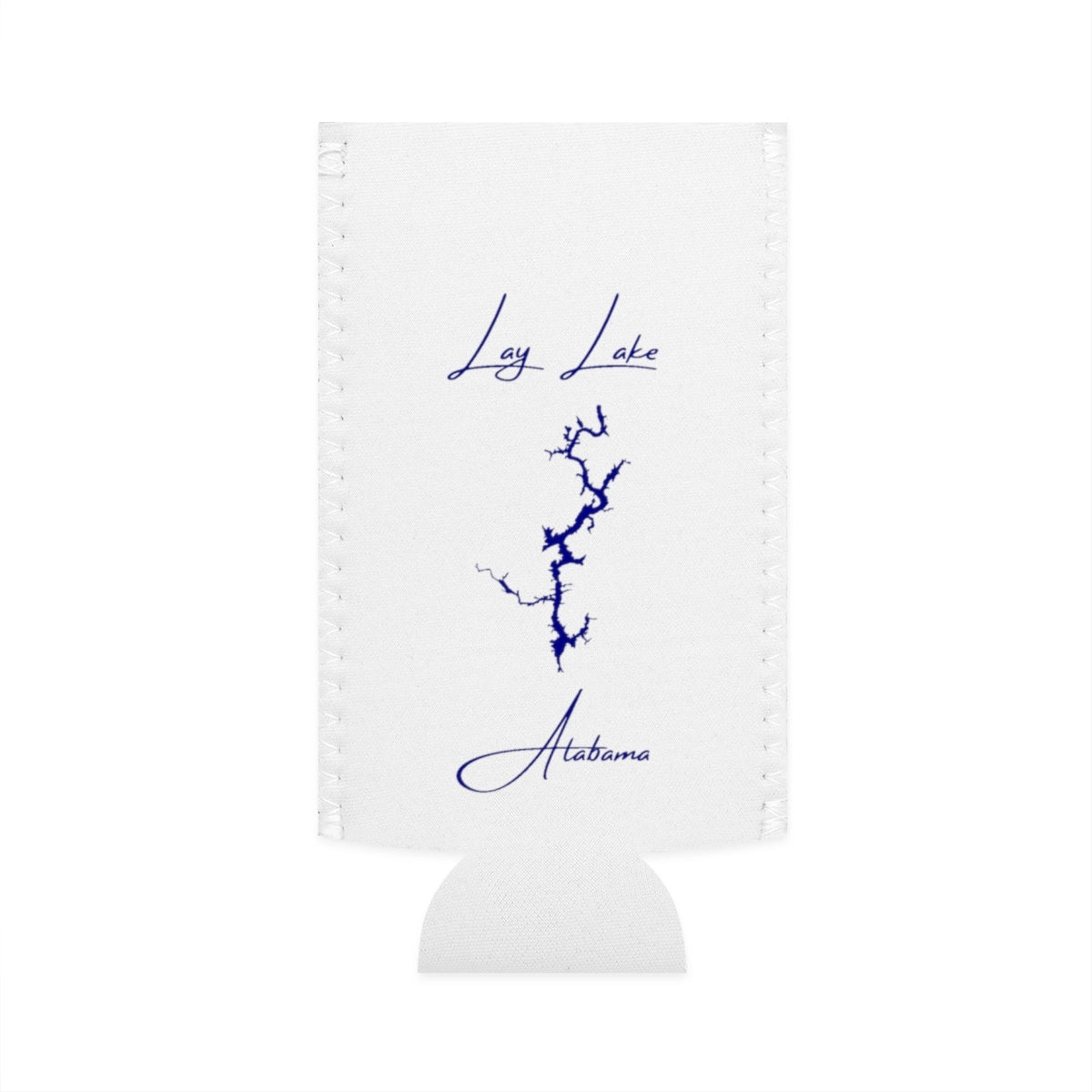 Alabama  Lay  Lake  Slim  Can  Koozie  front  position  view  from  flat-front  white.webp