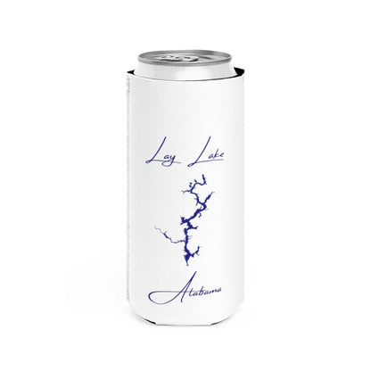 Alabama  Lay  Lake  Slim  Can  Koozie  front  position  view  from  front  white.webp