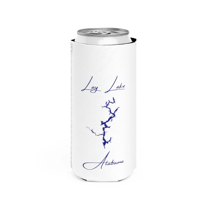 Alabama  Lay  Lake  Slim  Can  Koozie  front  position  view  from  front  white.webp