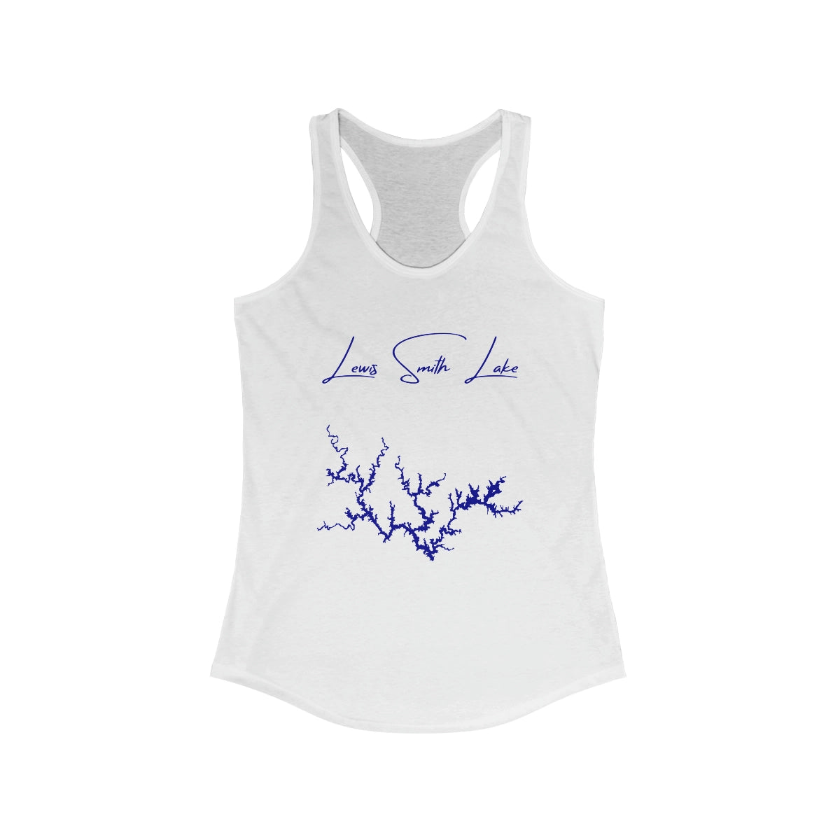 Alabama  Lewis  Smith  Lake  Racerback-Tank  front  position  view  from  front  solid  white.webp