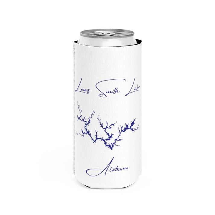 Alabama  Lewis  Smith  Lake  Slim  Can  Koozie  front  position  view  from  front  white.webp