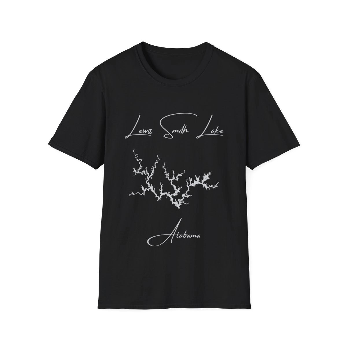 Alabama  Lewis  Smith  Lake  T-shirt  front  position  view  from  front  black.webp