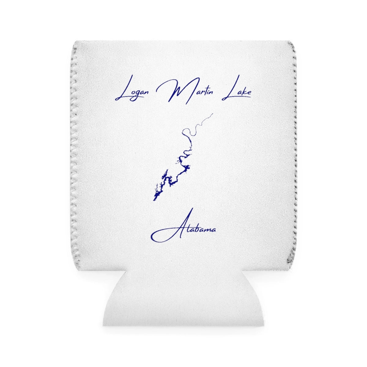 Alabama  Logan  Martin  Lake  Can  Koozie  front  position  view  from  front-1  white.webp