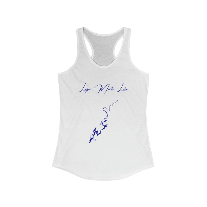Alabama  Logan  Martin  Lake  Racerback-Tank  front  position  view  from  front  solid  white.webp