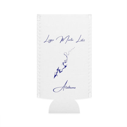 Alabama  Logan  Martin  Lake  Slim  Can  Koozie  front  position  view  from  flat-front  white.webp