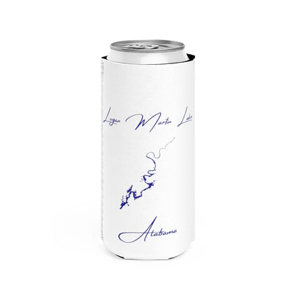 Alabama  Logan  Martin  Lake  Slim  Can  Koozie  front  position  view  from  front  white.webp
