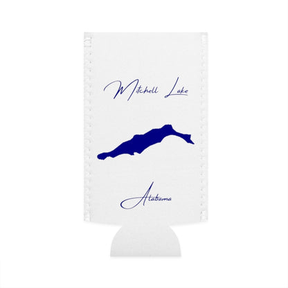 Alabama  Mitchell  Lake  Slim  Can  Koozie  front  position  view  from  flat-front  white.webp
