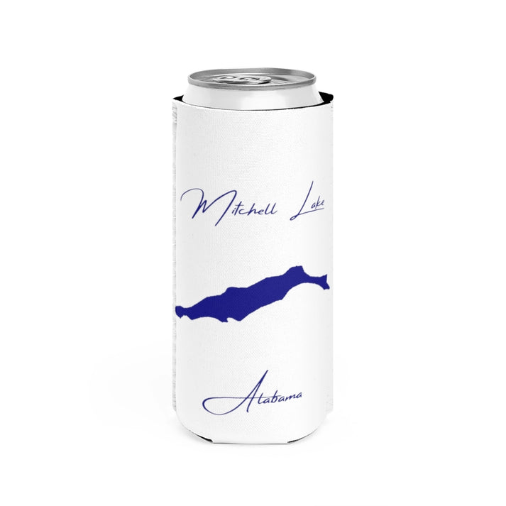 Alabama  Mitchell  Lake  Slim  Can  Koozie  front  position  view  from  front  white.webp