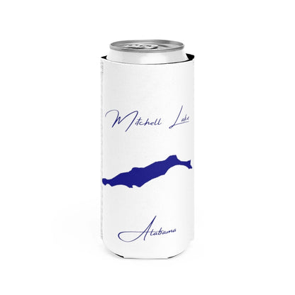 Alabama  Mitchell  Lake  Slim  Can  Koozie  front  position  view  from  front  white.webp