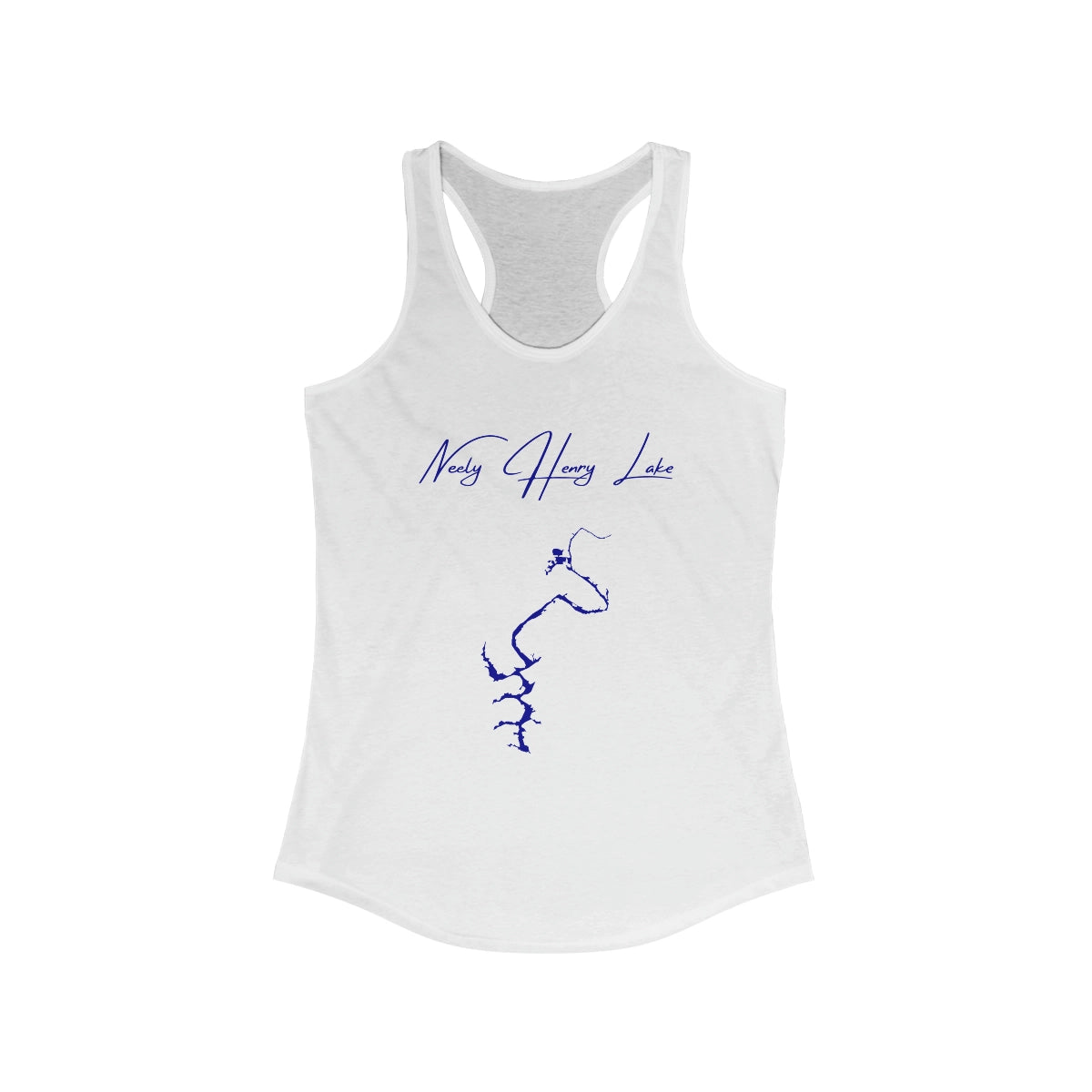 Alabama  Neely  Henry  Lake  Racerback-Tank  front  position  view  from  front  solid  white.webp