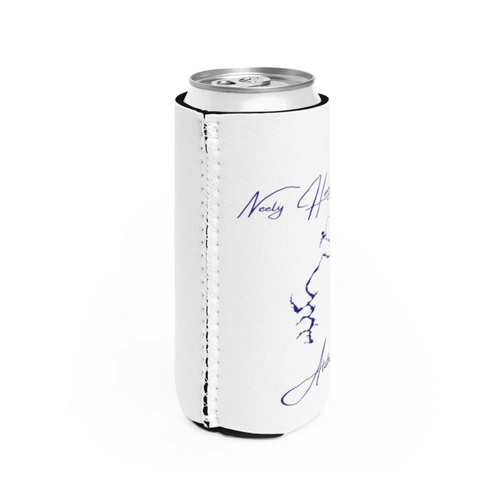 Alabama  Neely  Henry  Lake  Slim  Can  Koozie  all  position  view  from  right  white.webp
