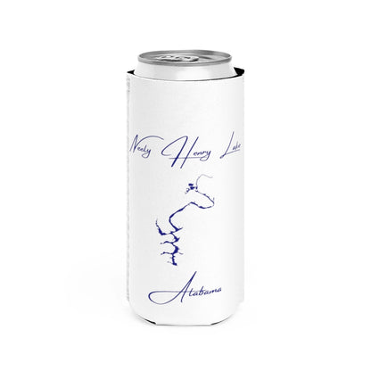 Alabama  Neely  Henry  Lake  Slim  Can  Koozie  front  position  view  from  front  white.webp