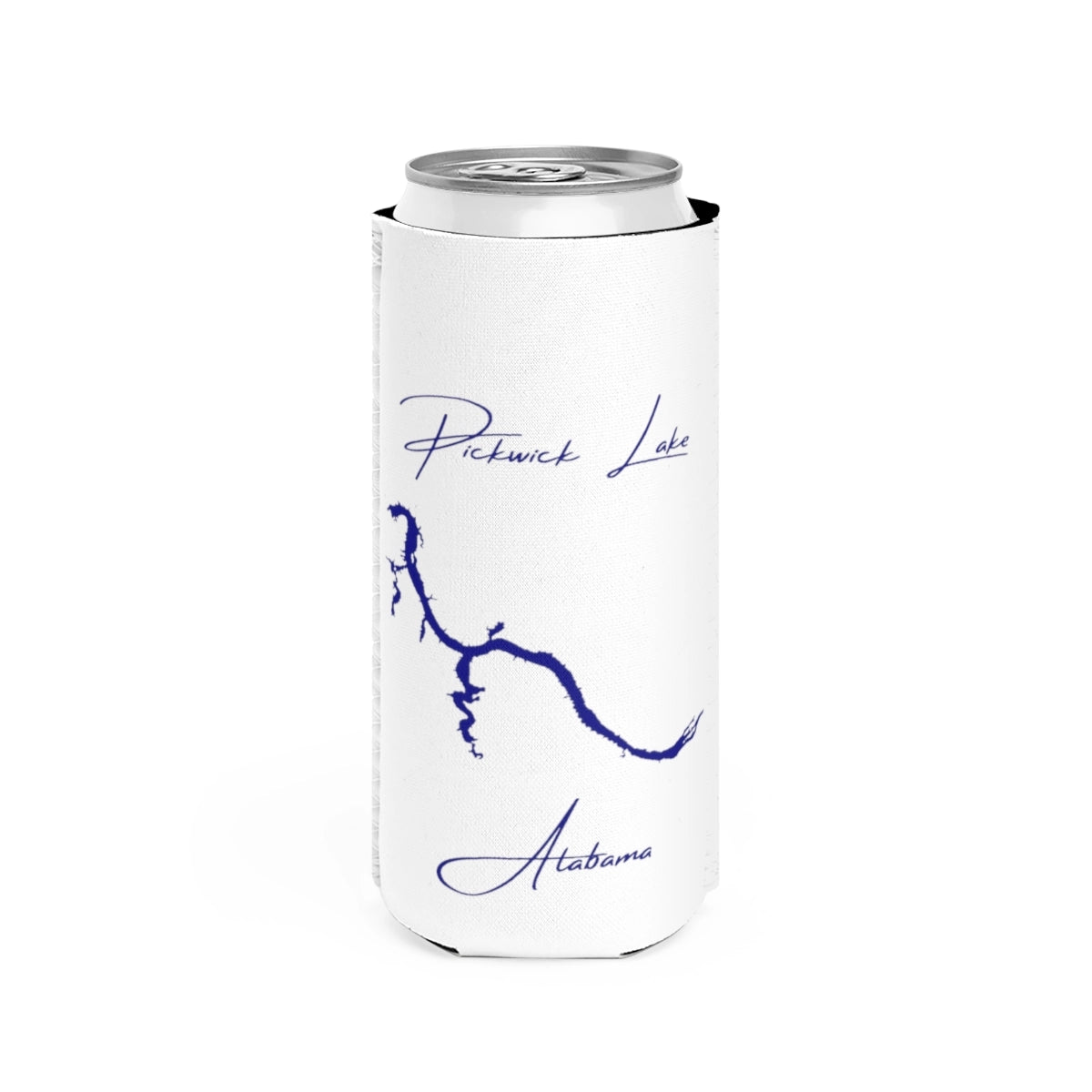 Alabama  Pickwick  Lake  Slim  Can  Koozie  front  position  view  from  front  white.webp
