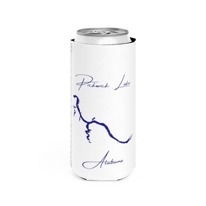 Alabama  Pickwick  Lake  Slim  Can  Koozie  front  position  view  from  front  white.webp