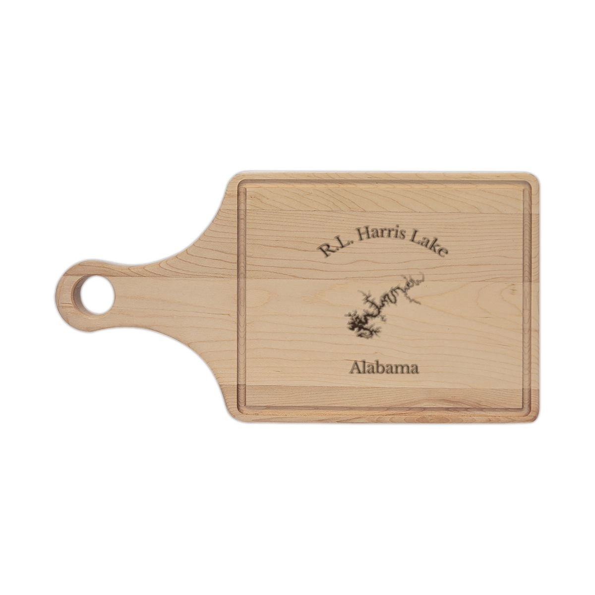 Alabama  R.L.  Harris  Lake  Engraved  Cutting  Board  front  position  view  from  front  maple.webp