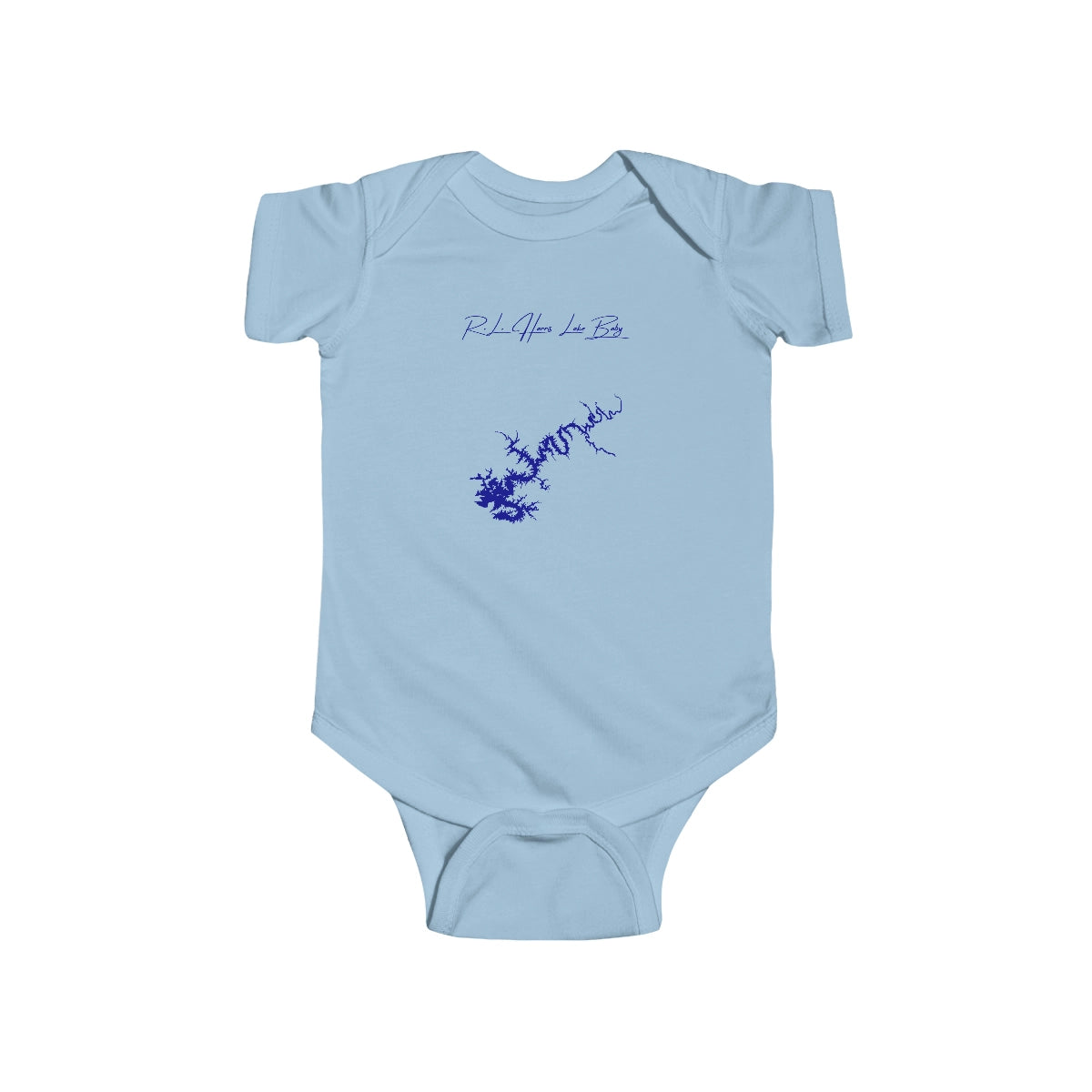 Alabama  R.L.  Harris  Lake  Onesie  front  position  view  from  front  light  blue.webp