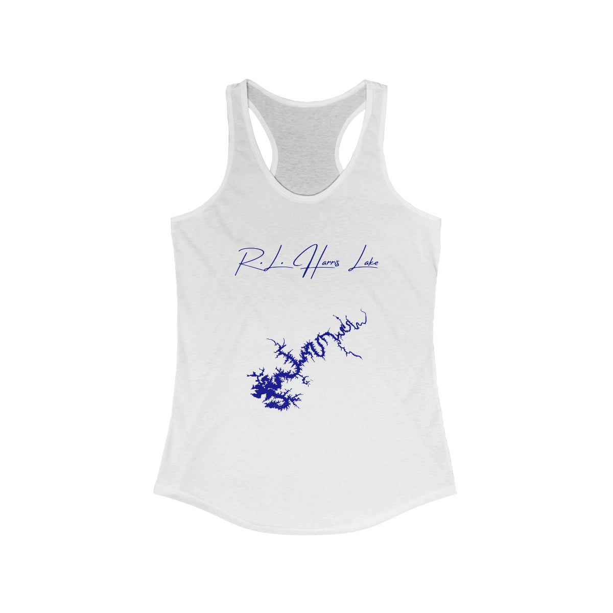 Alabama  R.L.  Harris  Lake  Racerback-Tank  front  position  view  from  front  solid  white.webp