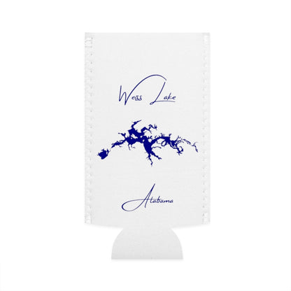 Alabama  Weiss  Lake  Slim  Can  Koozie  front  position  view  from  flat-front  white.webp