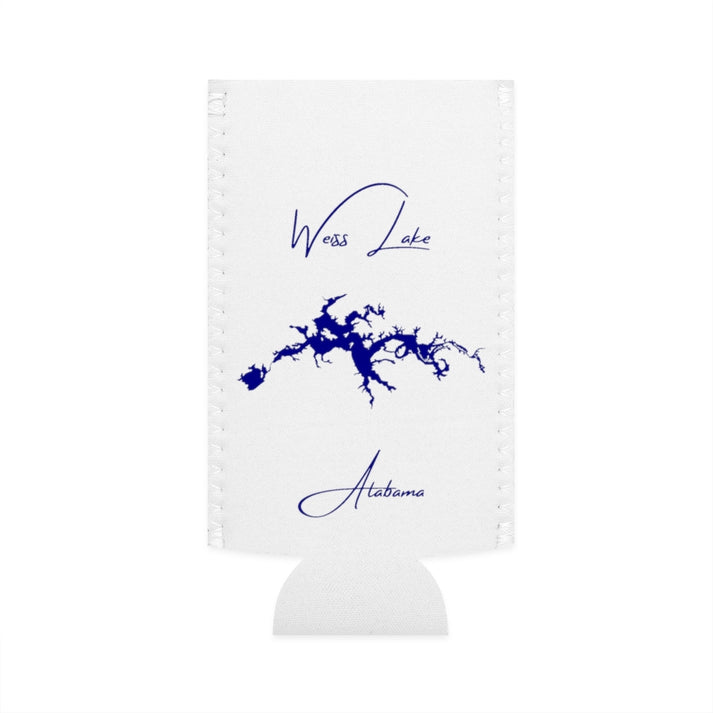 Alabama  Weiss  Lake  Slim  Can  Koozie  front  position  view  from  flat-front  white.webp