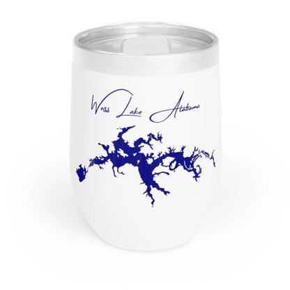 Alabama  Weiss  Lake  Wine  Tumbler  front  position  view  from  front  white.webp