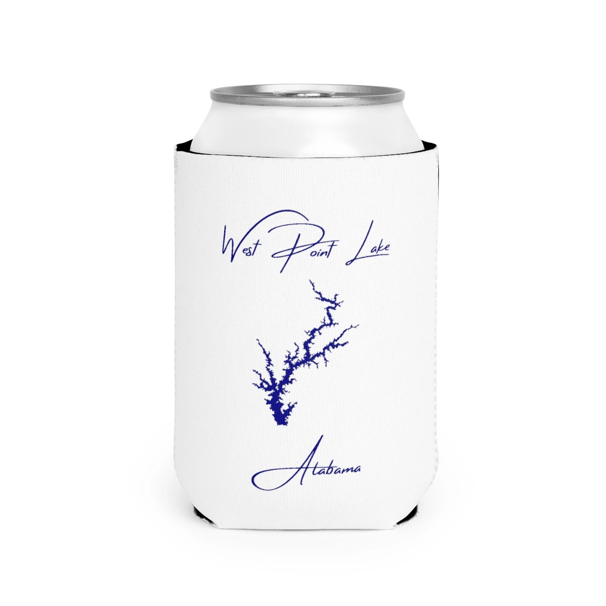 Alabama  West  Point  Lake  Can  Koozie  front  position  view  from  front-2  white.webp